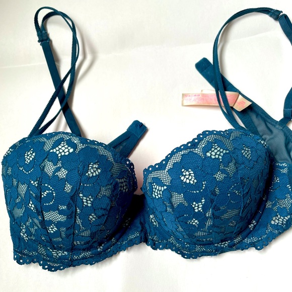 PINK by VICTORIA’S SECRET FLORAL LACE DEMI PUSH UP BRA - 34B - Picture 2 of 3